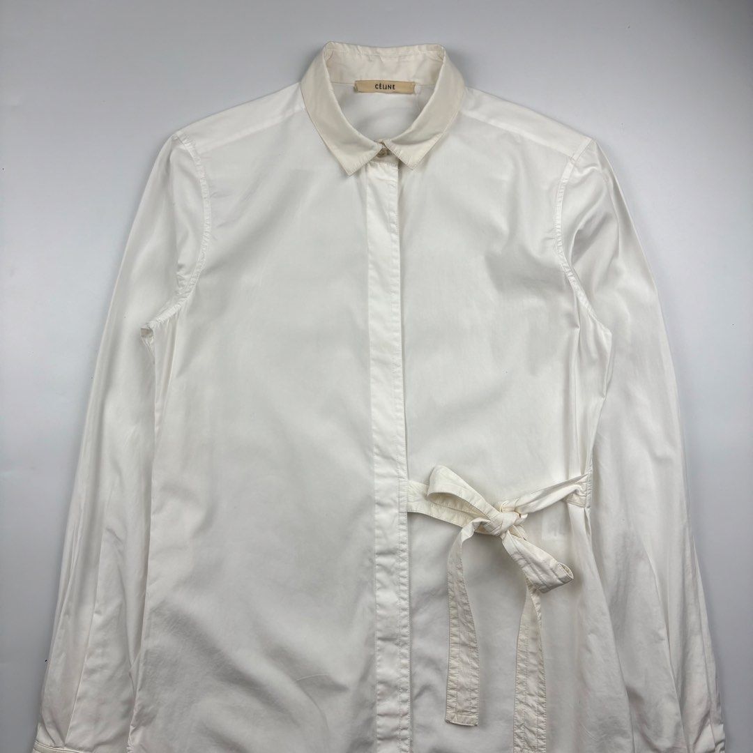 Celine - Phoebe Philo - Bow Tie Shirt (Category: Luxury Apparel) located in Bacolod City. Submitted by cast.archives (Listing ID 1467348122, Image 2). Description: Celine - Phoebe Philo - Bow Tie Shirt Size: Medium Condition: Excellent Flaw: None.