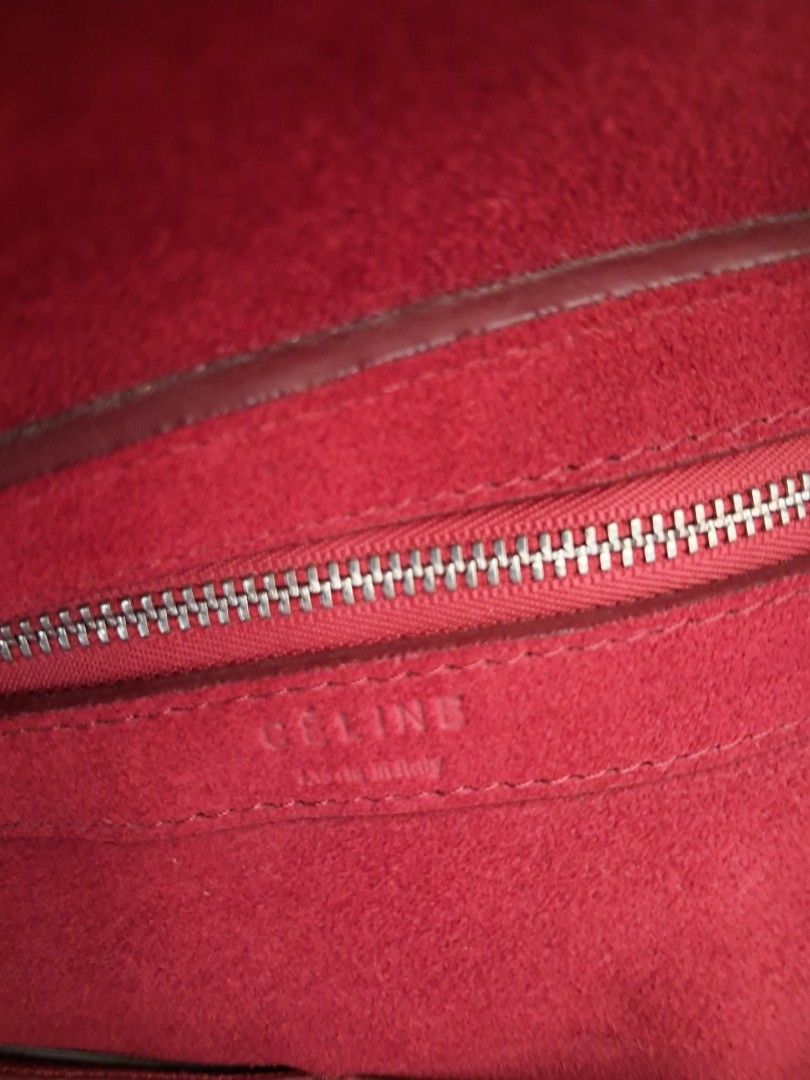 Celine Biker bucket (Category: Luxury Bags & Wallets) located in Muntinlupa City. Submitted by msshoppingera (Listing ID 1467192883, Image 2). Description: Céline Biker bucket bag by Phoebe Philo. Navy Blue colour and red suede interiors. No scuffings, no peeling, no foul smell. Payment first before shipping. Buyer will pay for shipping. No return No exchange .