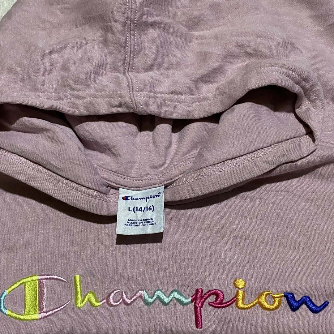 Champion Jacket (Category: Shirts) located in Mabalacat. Submitted by stellargarments (Listing ID 1467308309, Image 2). Description: pale purple actual colorway L : 22.5 W : 19 Condition : 9/10 solid embroidered all logos comfy & smooth fabric complete tags with pocket masikip ribbings super nice & kinis! need wash bandang pocket check last photo fresh from bale.