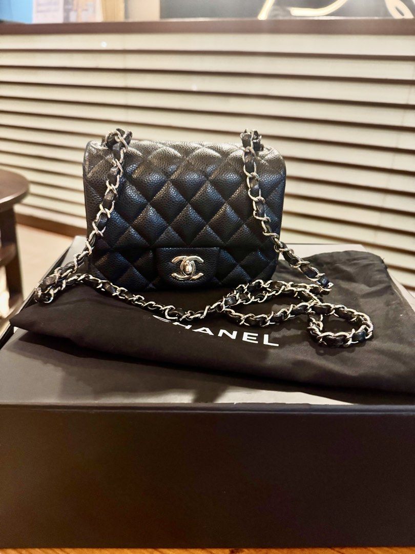 Chanel Black Caviar Leather Classic Mini Flap Bag, Luxury, Bags ...