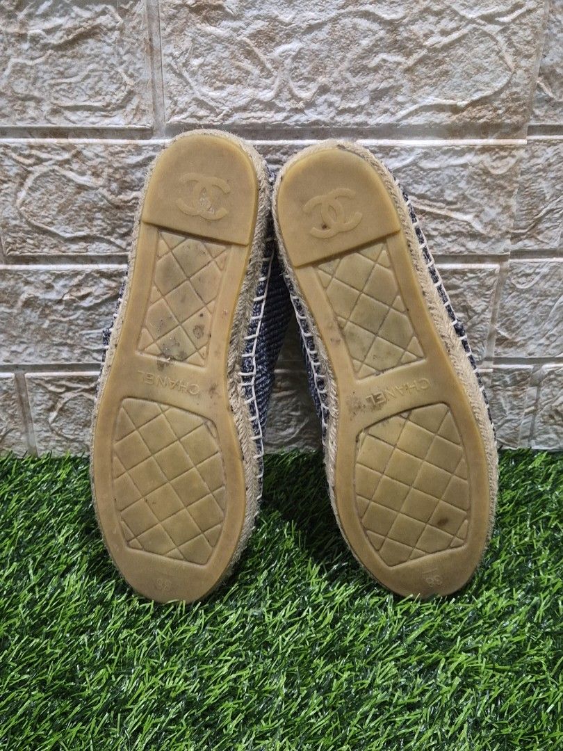 Chanel Denim Espadrilles Size: EU 38 (Category: Flats & Sandals) located in Antipolo. Submitted by saribymonica (Listing ID 1467312088, Image 2). Description: Chanel Denim Espadrilles Size EU 38 Shoes only Slightly negotiable.