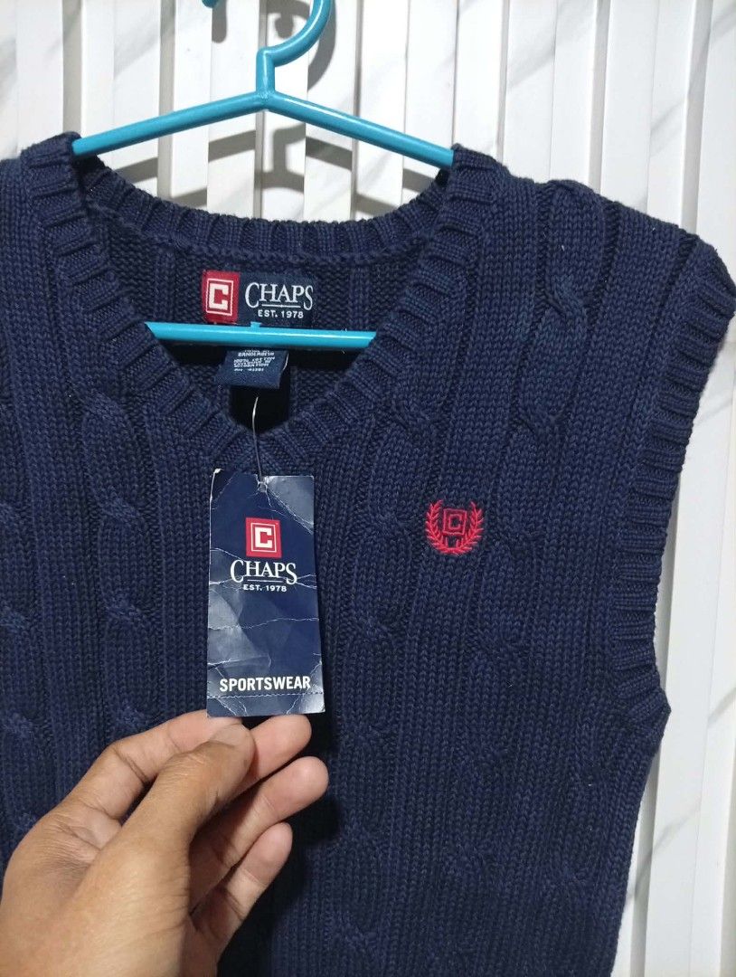 Chaps Knitted Vest womens with hangtag ( Authentic ) (Category: Coats, Jackets and Outerwear) located in Barotac Nuevo. Submitted by john.pritz (Listing ID 1467323743, Image 2). Description: Chaps Knitted Vest womens with hantag ( Authentic ) Like new condi no issue Size 7 on tag Width 14 to stretch 18 pasok Length 22.