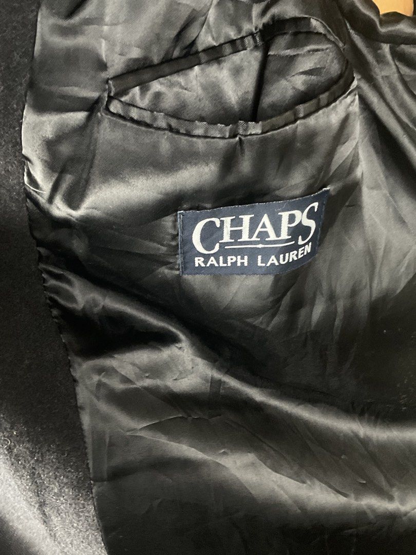 Chaps Ralph Lauren 100% Lambswool Overcoat Dark Grey (Category: Coats, Jackets and Outerwear) located in La Trinidad. Submitted by di_tiyak (Listing ID 1467344263, Image 3). Description: S20-21 L 50 W26 Chaps Ralph Lauren long overcoat in dark grey. 100% lambswool, fabric woven in Italy. Classic lapel collar, front button closure, and deep pockets. Fully lined interior with inner pocket. Warm winter outerwear piece..