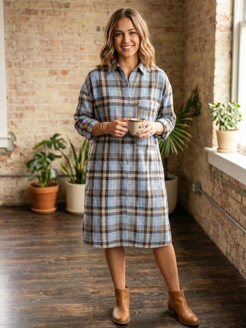 Checkered Casual Dress (Category: Dresses) located in Santa Cruz. Submitted by deenem (Listing ID 1467193950, Image 1). Description: Like New😍👌 No flaws👌 Can fit L-XL Asian (Measurements laid flat in inches) Bust:24 Armhole:8.5 Lenght: 37.
