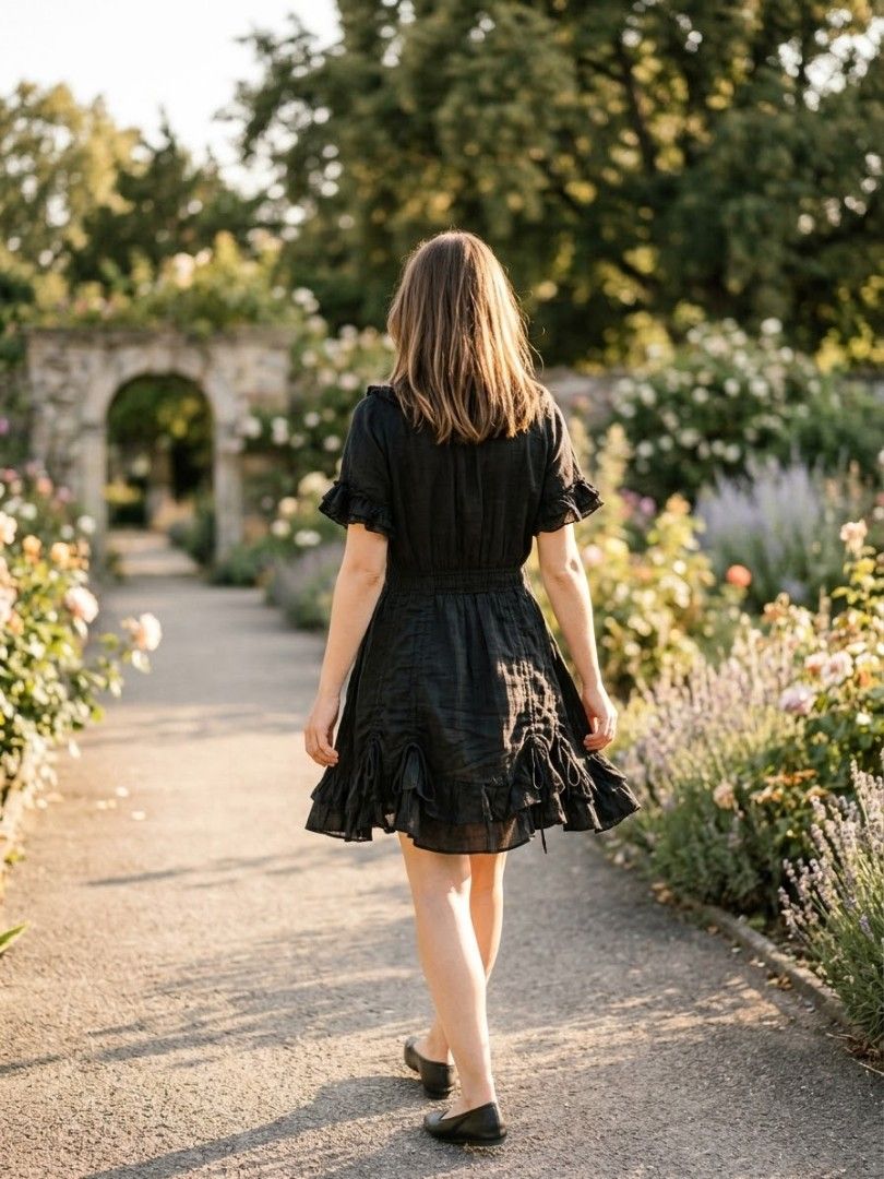 Chloe Black Mini Dress (Category: Dresses) located in Santa Cruz. Submitted by deenem (Listing ID 1467178120, Image 2). Description: Lightly Used😍👌 No flaws👌 US6 on Tag Can fit S-M Asian (Measurements laid flat in inches) Bust:18 Waist: 14-14.5 Armhole:8.5 Lenght: 28.