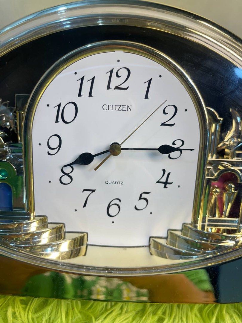 citizen sun and moon mantle clock 4sg698 (Category: Clocks) located in Manila. Submitted by nicanicss (Listing ID 1467202014, Image 2). Description: citizen sun and moon mantle clock 4sg698 moving sun and moon movement mantle clock perfect for table top display ₱500.