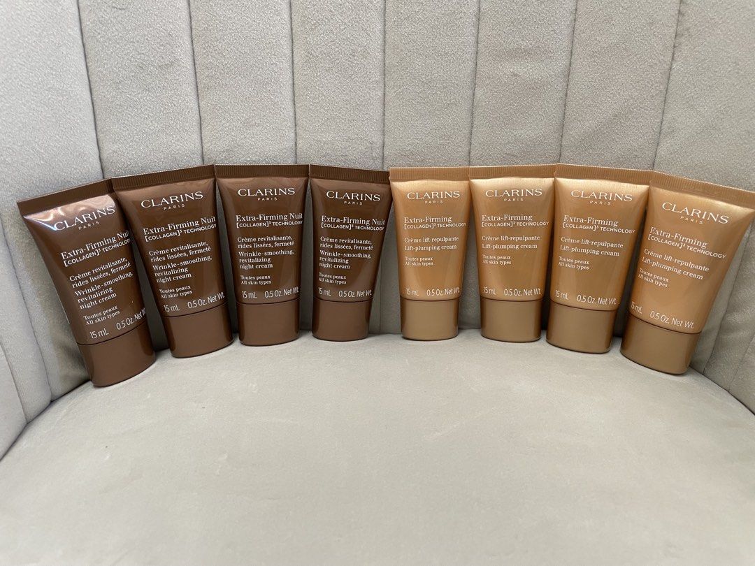 Clarins sample （分類：面部 - 面部護理）位於 Hong Kong。 由 limiting_2026 提交（商品編號 1467242321，圖片 3）。簡介： 大量 Clarins 嬌韻詩護膚品旅行裝、試用裝。有齊洗面乳、爽膚水、精華、眼霜、日霜、晚霜同防曬。 Firming 日霜$40/15ml $65/30ml Firming 晚霜$40/15ml $65/30ml 洗面（黃色）$35/30ml 洗面（粉色）$35/30ml 面霜（紅色、粉色）$40/15ml 頸霜$40/15ml 爽膚水（黃色）$35/50ml ❌眼霜（紅色）$30/7ml 眼霜（shaping facial lift）$30/7ml 纖體精華$30/10ml Extra Firming 乳液 $30/10ml ❌Uv防曬霜$30/ml 。
