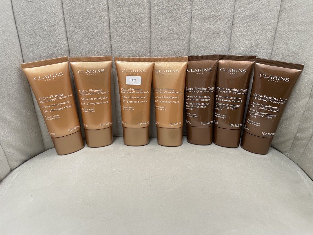 Clarins sample （分類：面部 - 面部護理）位於 Hong Kong。 由 limiting_2026 提交（商品編號 1467242321，圖片 2）。簡介： 大量 Clarins 嬌韻詩護膚品旅行裝、試用裝。有齊洗面乳、爽膚水、精華、眼霜、日霜、晚霜同防曬。 Firming 日霜$40/15ml $65/30ml Firming 晚霜$40/15ml $65/30ml 洗面（黃色）$35/30ml 洗面（粉色）$35/30ml 面霜（紅色、粉色）$40/15ml 頸霜$40/15ml 爽膚水（黃色）$35/50ml ❌眼霜（紅色）$30/7ml 眼霜（shaping facial lift）$30/7ml 纖體精華$30/10ml Extra Firming 乳液 $30/10ml ❌Uv防曬霜$30/ml 。