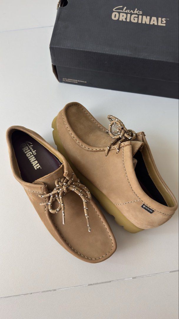 CLARKS Wallabee GTX Oak Moss (Category: Casual Shoes) located in Quezon City. Submitted by curatedbyenzo (Listing ID 1467198184, Image 2). Description: Good as new Size 8.5 US (fits 8.5-9 men’s) Used 2x only Complete with box and extra laces Php 7,500 From Atmos PH.