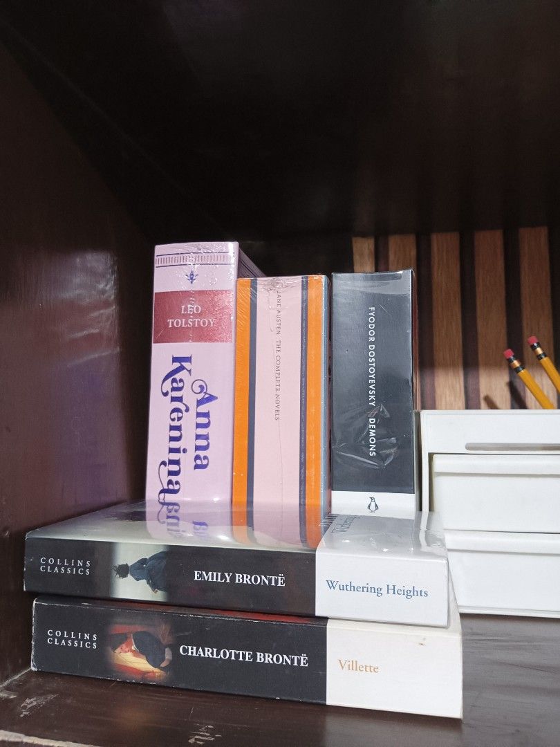 Classic Book (Category: Storybooks) located in Caloocan City. Submitted by elemgee02z (Listing ID 1467223885, Image 1). Description: First 3 buyers will get free book. Pricelist: Anna Karenina ₱450 Demons ₱450 Jane Austen ₱350 Wuthering heights ₱200 Villette ₱100 Loc: Metro Manila Mop: MariBank or Gcash Mod: j&t or lalamove.