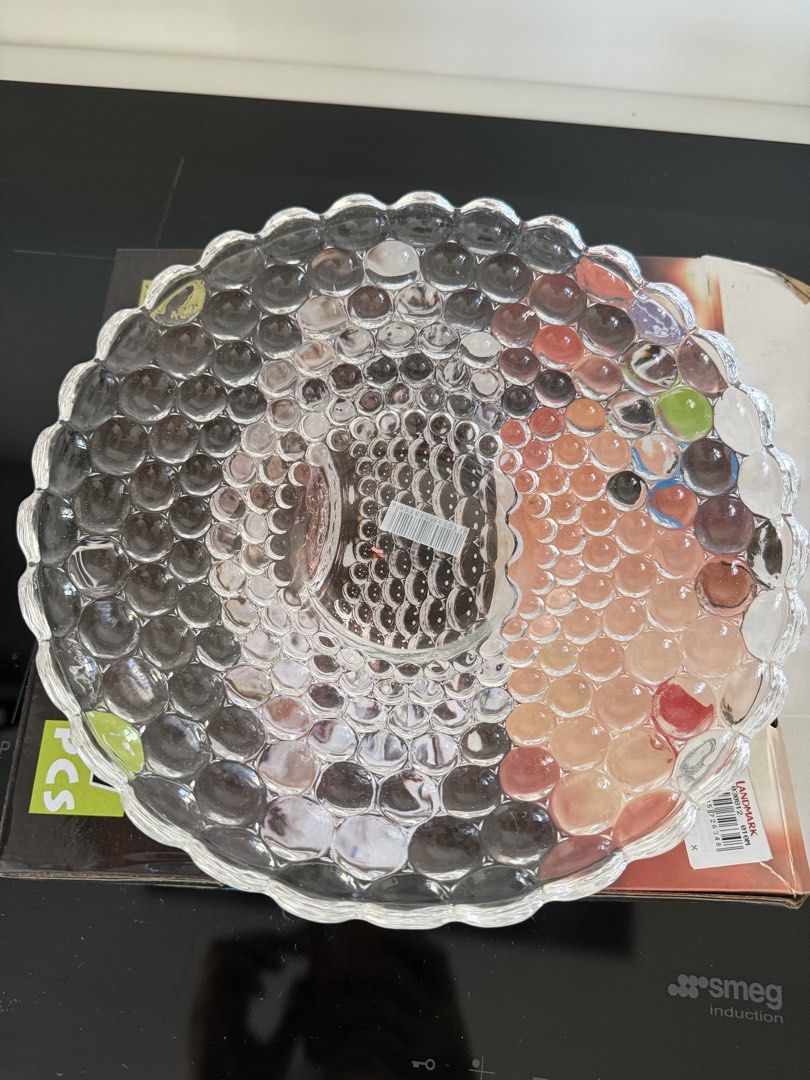 Clear Crystal Bright Textured Bowls (Category: Dinnerware & Cutlery) located in Makati City. Submitted by madamchi (Listing ID 1467322032, Image 2). Description: Clear Crystal Bright Textured Bowls Very transparent Thick and very good quality. Can be used for display or dinnerware Brand new in box Comes in 3 sizes and depths Prices in box: 120 220 260 2-3 pcs per size available Pickup Makati City.