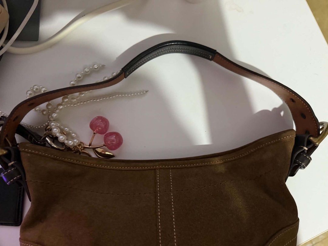 Coach Suede Dark Brown Soho Bag (Category: Shoulder Bags) located in San Juan City. Submitted by newdeer.0af166 (Listing ID 1467305634, Image 3). Description: condition: 9/10 Pre-loved, with visible signs of wear. Please manage your expectations and check all photos before buying..