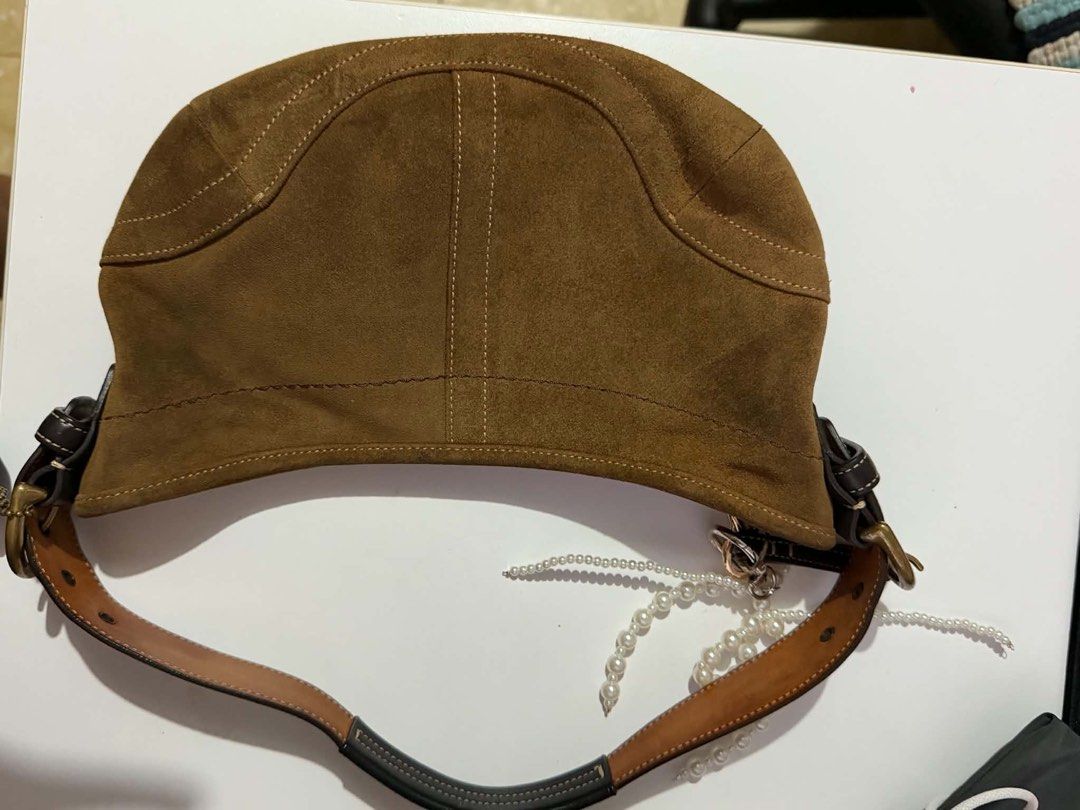 Coach Suede Dark Brown Soho Bag (Category: Shoulder Bags) located in San Juan City. Submitted by newdeer.0af166 (Listing ID 1467305634, Image 2). Description: condition: 9/10 Pre-loved, with visible signs of wear. Please manage your expectations and check all photos before buying..