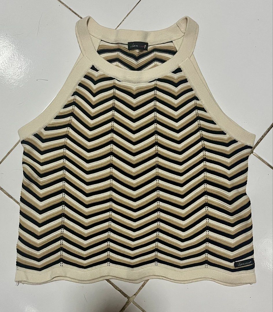 Crissa Sleeveless knit bundle tops (Category: Sleeveless) located in Quezon City. Submitted by madshoppe (Listing ID 1467255497, Image 1). Description: Bundle brown and gray stripes Fit small to med No flaws.