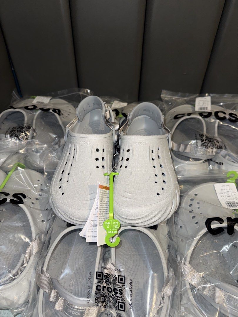 Crocs Echo Clog - Grey and Black (Category: Slippers & Slides) located in Pasig City. Submitted by misyeloroceo13 (Listing ID 1467179488, Image 1). Description: Crocs Echo Clog “Atmosphere” Available Sizes:6, 7, 9 mens ₱2495 each ❌₱4495 SRP❌ Crocs Echo Clog “Black” Available Sizes: 4, 5 mens ₱2495 each ❌₱4495 SRP❌ money back if proven fake 📍Pasig City.