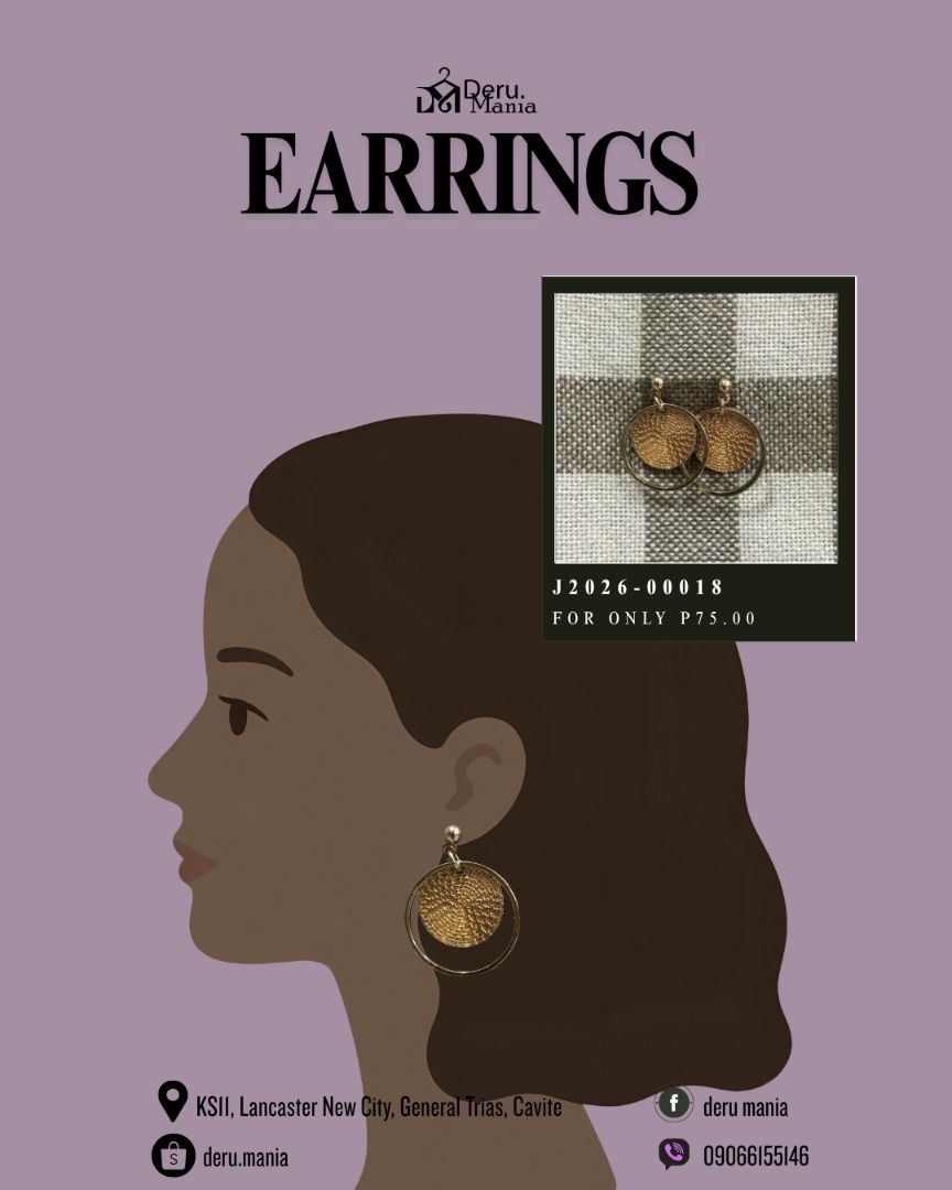 Dangle | Earrings | J2026-00018 (Category: Earrings) located in Quezon City. Submitted by deru.maniaph (Listing ID 1467180231, Image 1). Description: ✨ Starting at ₱75 — Christmas is near! 🎁 Pwedeng-pwede itong gift for your friends, workmates, or loved ones! 💝 Sabi nga ng kanta, “Give Love on Christmas Day.” ❤️🎶 Spread a little love and make someone smile this Christmas! 🎄🎁 Disclaimer: Deru.mania is not affiliated with any brands posted on 