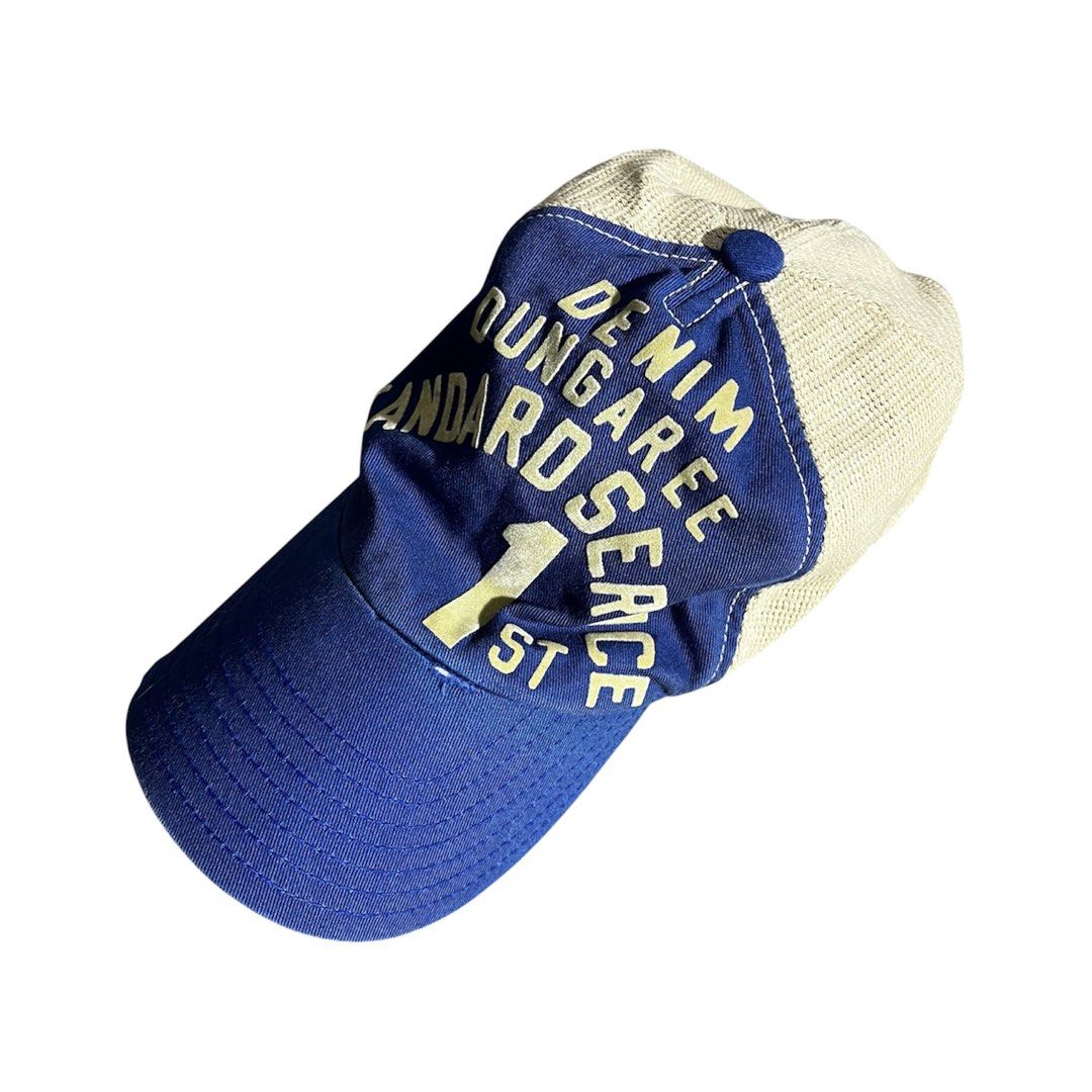 Denim Dungaree Vintage Mesh Trucker Cap (Category: Caps & Hats) located in Daraga. Submitted by th3cliquejunks (Listing ID 1467192432, Image 2). Description: Denim Dungaree Vintage Mesh Trucker Cap Tagged As: 54” Condition: 9/10 Flaw: Strap. Check last pic Need Replacement - 1,380 nego Dm!.