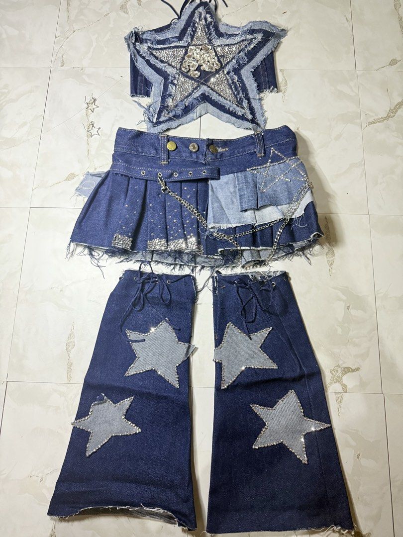 Denim Outfit With Rhinestone (Category: Babies & Kids Fashion) located in Quezon City. Submitted by foxtrotdelta (Listing ID 1467278228, Image 1). Description: .