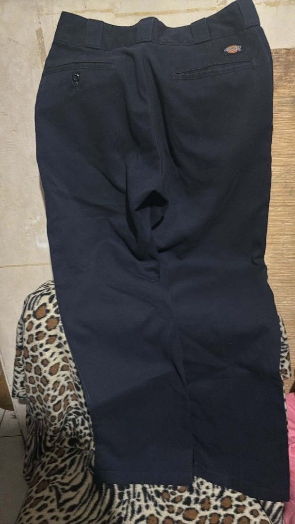 Dickies Flex Work Pants Navy Blue (Category: Trousers) located in Manila. Submitted by lawrence_escutin (Listing ID 1467329234, Image 3). Description: - Brand/Model: Dickies 874 original fit Flex Work Pants - Color: Navy Blue - Fit: Classic straight leg with button and zipper fly - Comfort: Stretch fabric inside waistband - Pockets: Back pockets with button closure on the left side - Details: Iconic Dickies logo patch above the right back pocket 