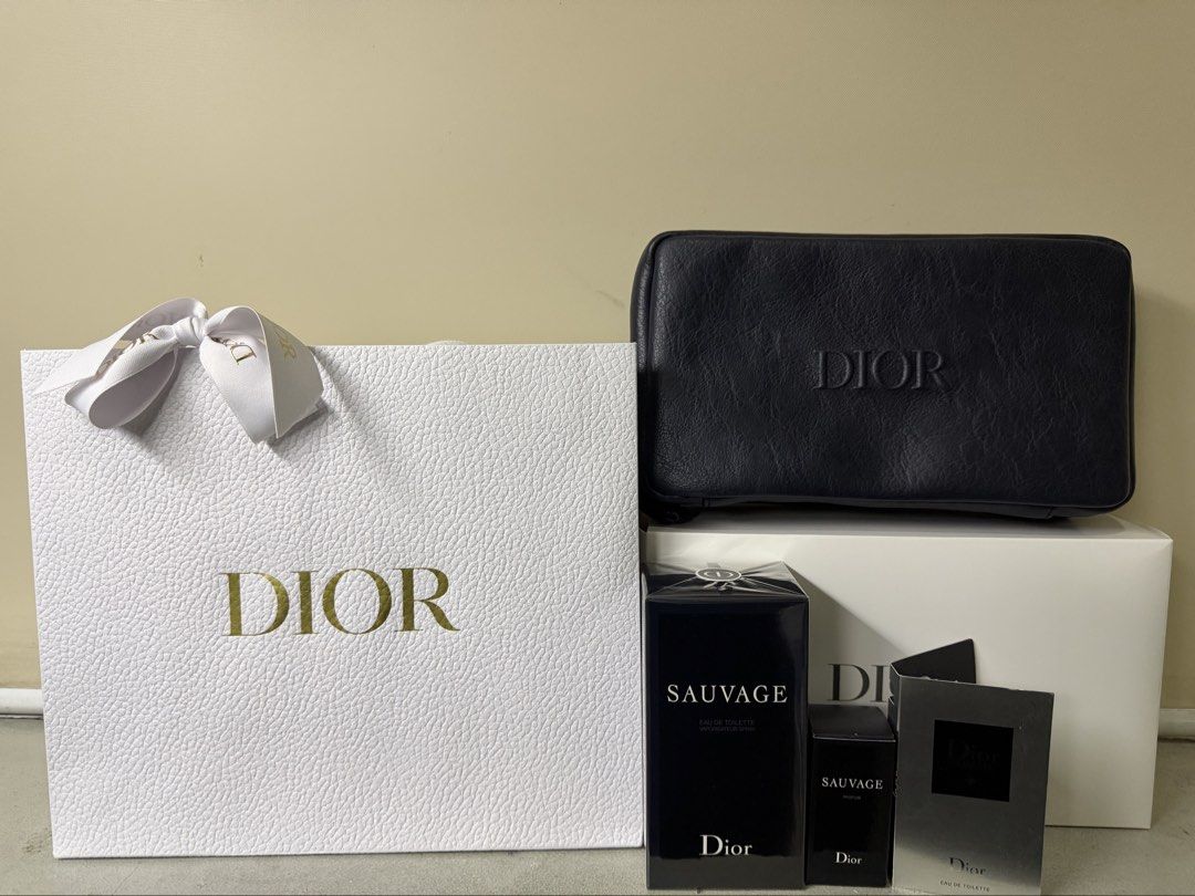 Dior Sauvage EDT 100ml Package (Category: Fragrance & Deodorants) located in Manila. Submitted by nieljay (Listing ID 1463090419, Image 1). Description: Inclusions: Sauvage EDT 100ml - brand new Sauvage Parfum 10ml - few dabs missing Dior Homme 1ml - few sprays missing Dior Trousse Pouch Dior Paper Bag All authentic from Dior SM MOA 📍Sampaloc, Manila Lalamove or LBC via COP/COD.