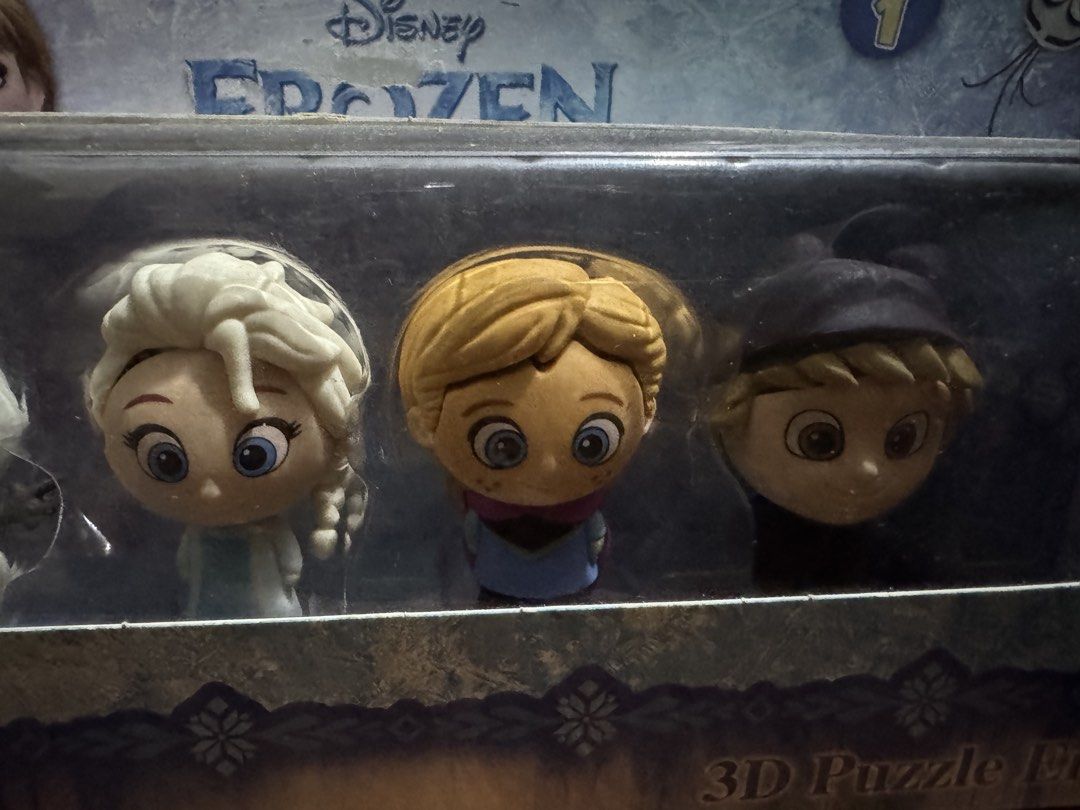 Disney Frozen 3D Puzzle Eraser Set (Category: Board Games & Puzzles) located in San Pedro. Submitted by pageturner19 (Listing ID 1467177266, Image 3). Description: Unused, w/ old box.