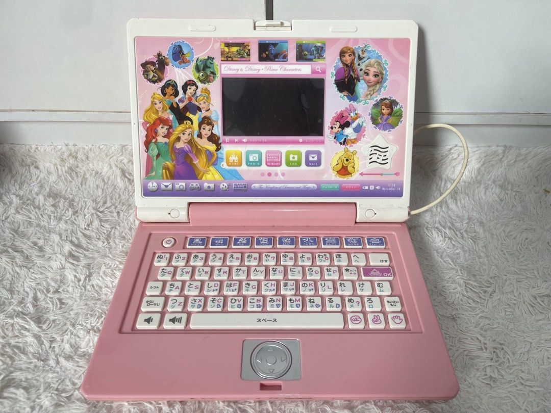 Disney Laptop (Category: Educational & Learning Toys) located in Manila. Submitted by jassie06 (Listing ID 1467309978, Image 3). Description: Working. Super nice for babies and kids. What you see is what you get, as is. Issue: no batt cover but still works well, takpan nyo na lang po. .