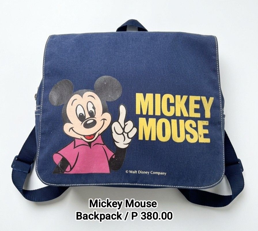 Disney Mickey Mouse Bag (Category: Other Merchandise) located in Binan City. Submitted by mayjhe (Listing ID 1467190608, Image 1). Description: 💛 For Sale 💛 🌸 Mickey Mouse 🍀 Bagckpack 📍 Condition: Good 💰 Price is ₱ 380.00 👉 Other details posted 🇵🇭 Location Biñan Laguna 🛵 Courier J& T and Lalamove 📋 Shipping by schedule 📍 NO COD & COP 📌 All items are carefully packed and labeled with Fragile stickers for breakable goods. However, once