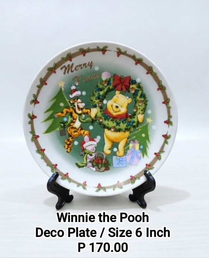 Disney Winnie the Pooh Ceramic Deco Plate (Category: Other Home Decor) located in Binan City. Submitted by mayjhe (Listing ID 1467200070, Image 1). Description: 💛 For Sale 💛 🌸 Disney Winnie the Pooh 🍀 Ceramic Deco Plate 📍 Condition: Good / stand not included 💰 Price is ₱ 170.00 👉 Other details posted 🇵🇭 Location Biñan Laguna 🛵 Courier J& T and Lalamove 📋 Shipping by schedule 📍 NO COD & COP 📌 All items are carefully packed and labeled
