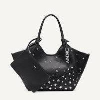 DKNY Paula Star (Category: Luxury Bags & Wallets) located in Muntinlupa City. Submitted by mabelleadr46801 (Listing ID 1467274170, Image 1). Description: Fresh from 🇨🇦 🍁 DKNY Paula Star-Embellished Tote (or similar star-studded commuter tote) in black or dark blue with silver-tone star studs. Key Features • Brand: DKNY (Donna Karan New York) • Design: Slouchy tote silhouette with double shoulder/top handles and scattered silver star embellishm