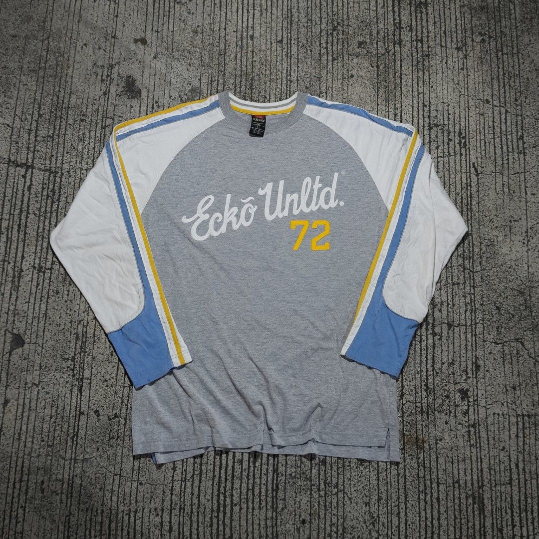 Eckō Unltd long-sleeve (Category: Activewear) located in Manila. Submitted by tondoswag (Listing ID 1467220911, Image 1). Description: vintage Eckō Unltd. 72 long-sleeve embroidered design Color rate: 10/10 Condition: 10/10 issue: (None) measurements (measured by inches) width - 24 length - 30.
