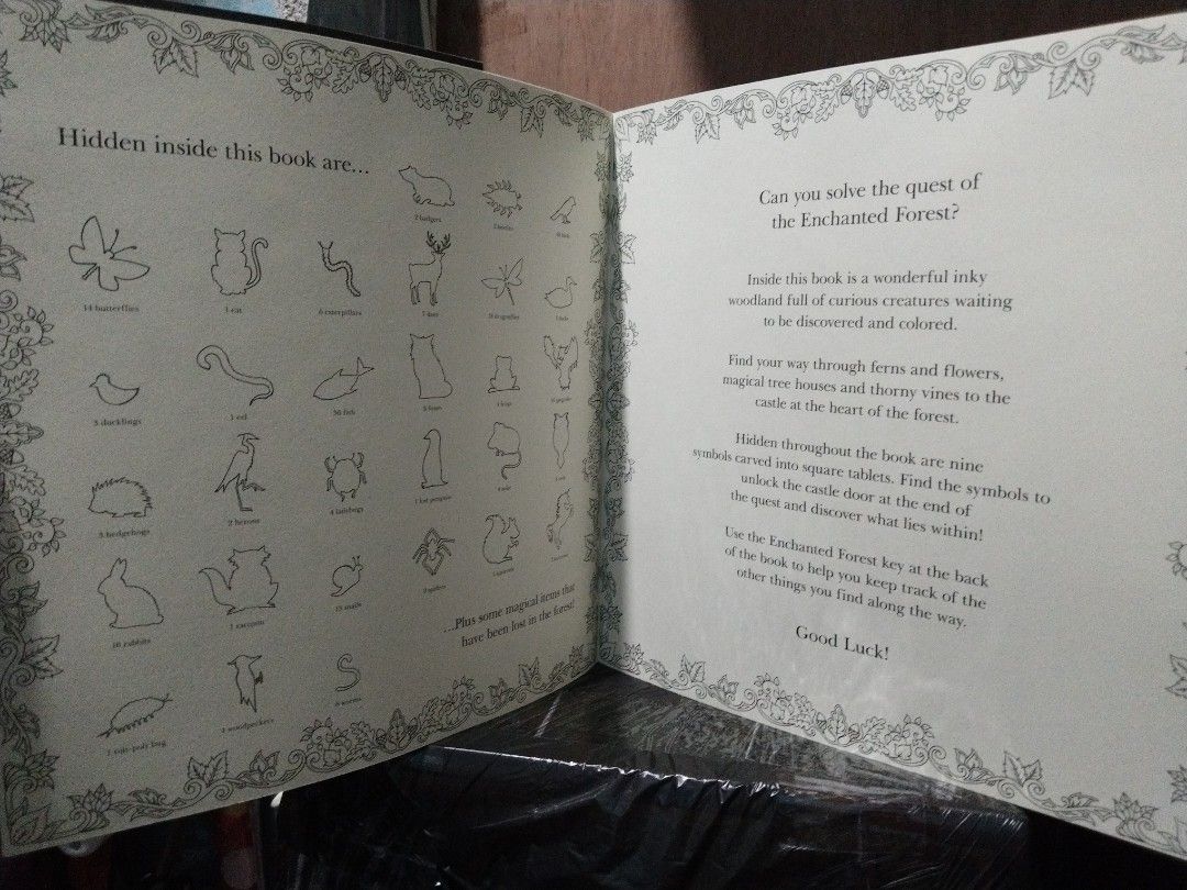 Enchanted Forest An Inky Quest and Coloring Book (Category: Children's Books) located in Taguig. Submitted by booksbynini (Listing ID 1467245666, Image 2). Description: 🌲 ENCHANTED FOREST — Johanna Basford Coloring Book A beloved coloring book filled with intricate illustrations, hidden objects, and a magical quest through an enchanted forest. High-quality thick paper, large beautiful format — printed in the Netherlands. ⚠️ Condition: Preloved. 