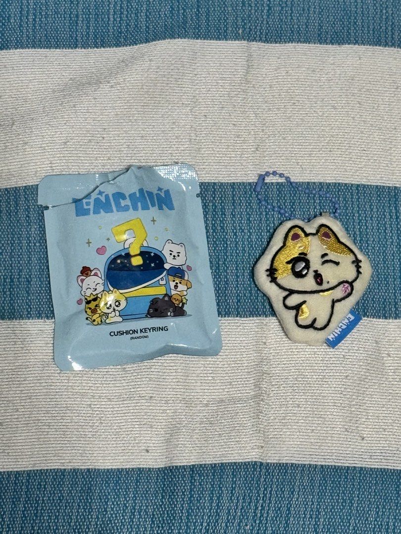 Enhypen Enchin Cushion Keyring Plush (Category: Plushies & Soft Toys) located in Imus. Submitted by jehauls (Listing ID 1467301700, Image 2). Description: wts lfb enchin cushion keyring (random) wonchu & snowe ₱650 each dm/reply! 💌 📍imus cavite t. enhypen enha engene sunghoon jungwon keyring plush random plushie moa wts lfb.