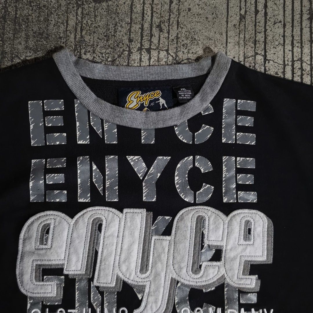 Enyce Clothing Company (Category: Tshirts & Polo Shirts ) located in Manila. Submitted by tondoswag (Listing ID 1467228444, Image 3). Description: Enyce Clothing Company (stack logo graphic on the chest) Color rate: 10/10 Condition: 10/10 issue: (None) measurements (measured by inches) width - 26 length - 32.