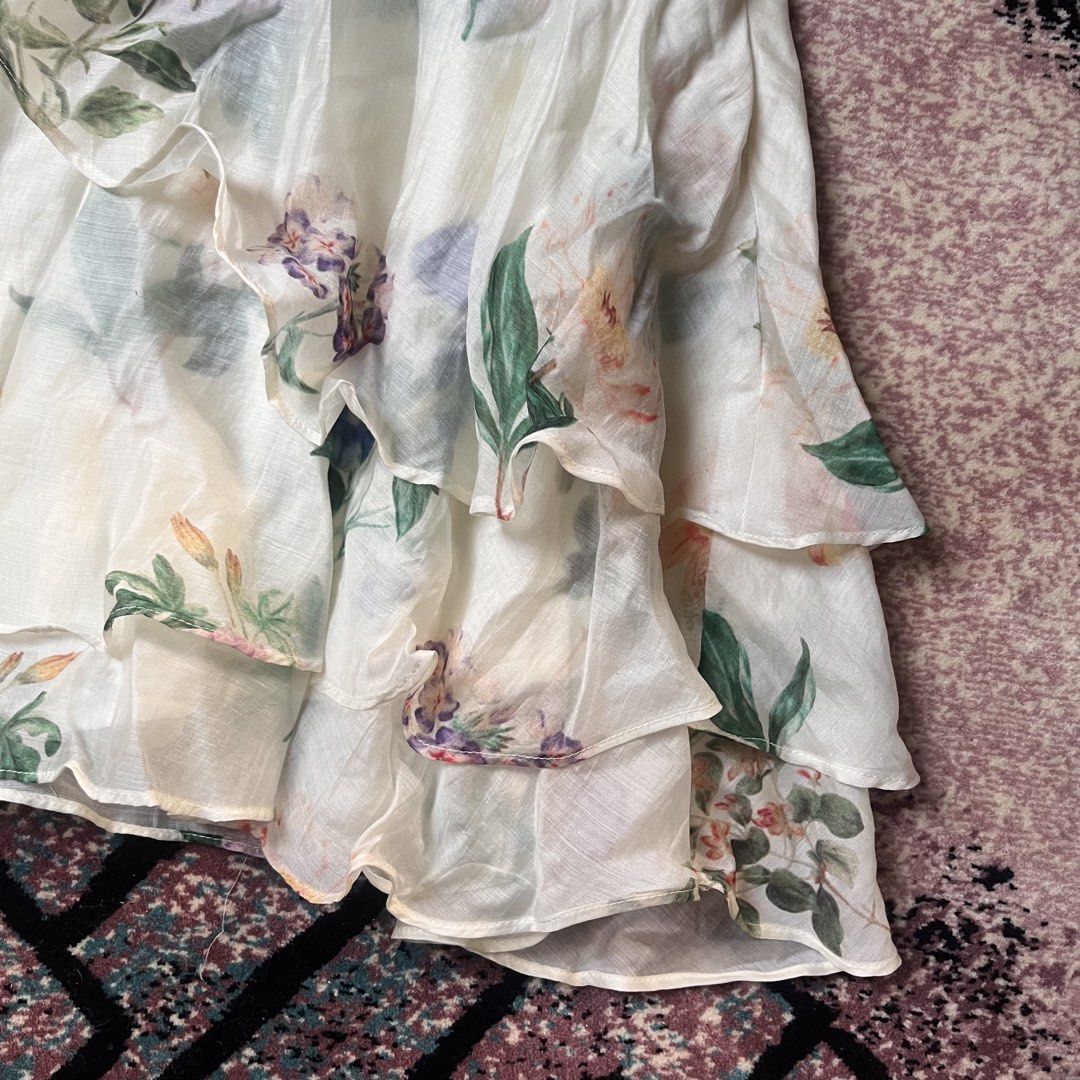 Fairycore Floral Ruffle Layered Skirt (Category: Skirts) located in Manila. Submitted by xoxolovea (Listing ID 1467284060, Image 3). Description: waist 25” to 28” length 16.5” excellent condition .