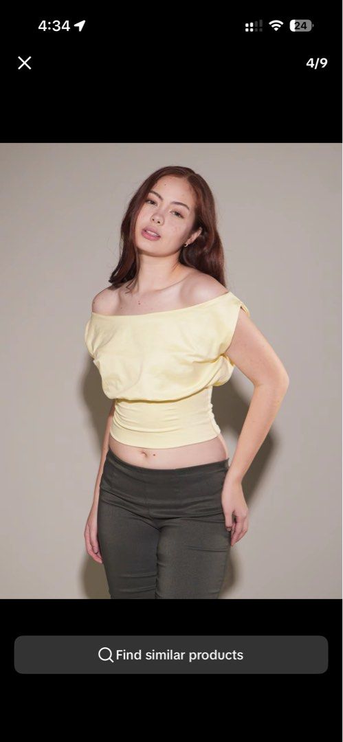 Fhilar Yna Multi way Off Shoulder Yellow Top (Category: Blouses) located in Quezon City. Submitted by Tofulog (Listing ID 1467253331, Image 1). Description: - Size: M (Tag attached) - Color: Yellow Loc: Pasong Putik QC/Makati.