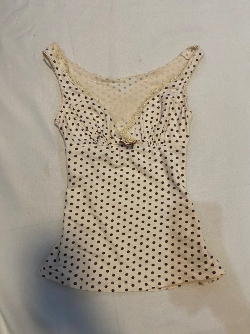 fitted polka dots lace top (Category: Sleeveless) located in Pagadian. Submitted by jellsnow (Listing ID 1467097296, Image 1). Description: in good condition loc: pagadian city .