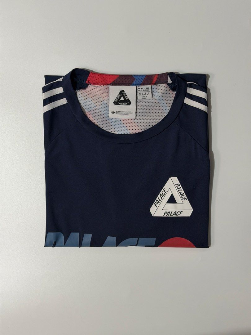 For sale (Category: Tshirts & Polo Shirts ) located in Marikina City. Submitted by hsatstnemesabeht (Listing ID 1462994204, Image 1). Description: Adidas x palace away jersey Size xl Dimension Width 21 | Length 30.5 Like new Cut washtag.