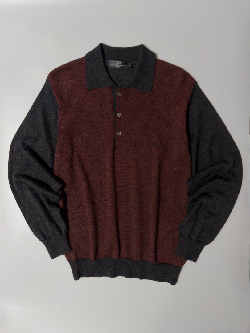 For sale (Category: Tshirts & Polo Shirts ) located in Marikina City. Submitted by skkagawad041591 (Listing ID 1467348220, Image 2). Description: Vtg Balenciaga knit polo Size 4 ( large ) Dimension Width 21 | Length 28 Excellent condition.