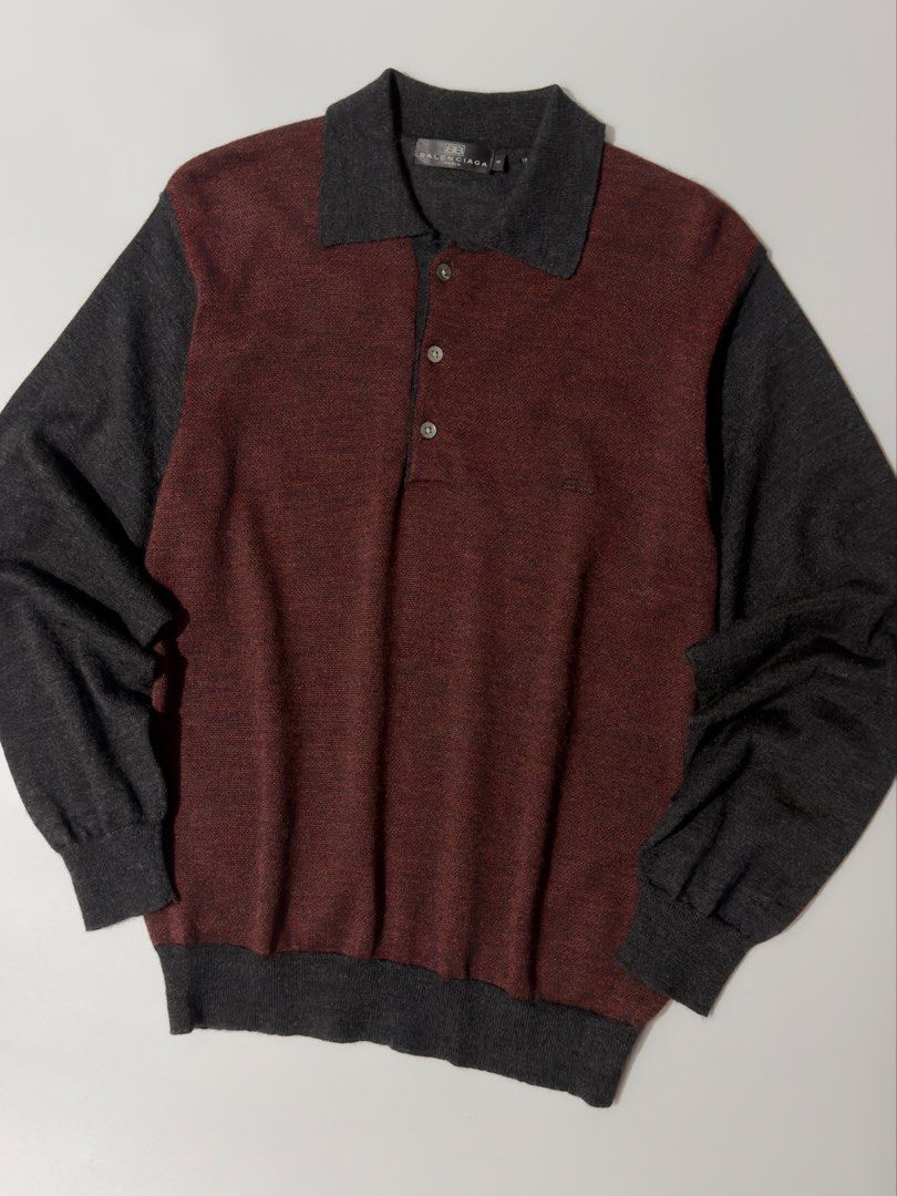 For sale (Category: Tshirts & Polo Shirts ) located in Marikina City. Submitted by skkagawad041591 (Listing ID 1467348220, Image 3). Description: Vtg Balenciaga knit polo Size 4 ( large ) Dimension Width 21 | Length 28 Excellent condition.
