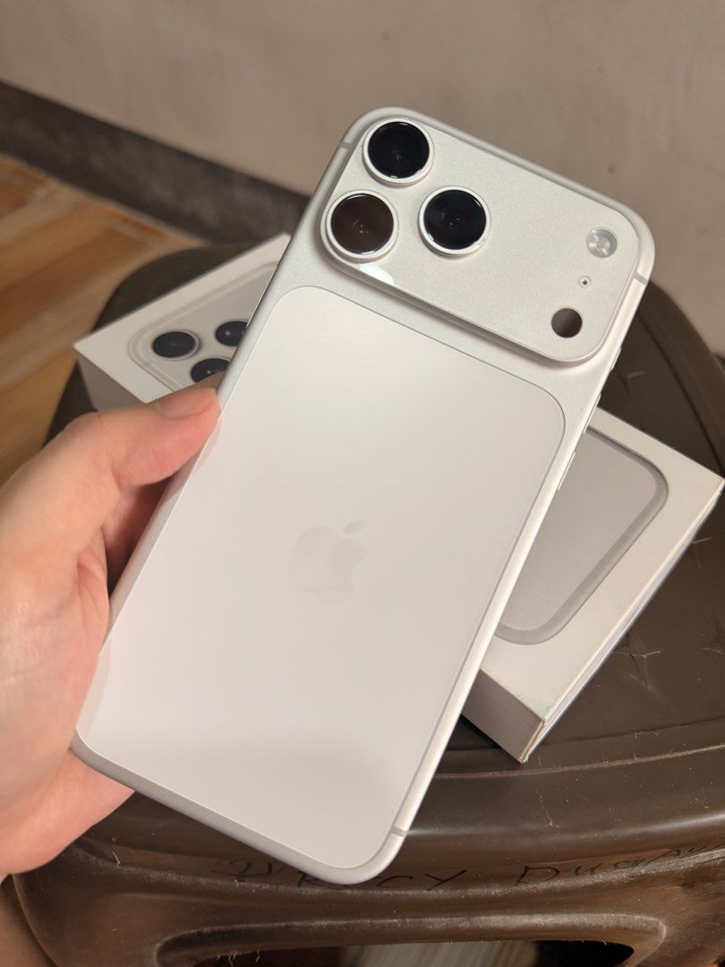 For sale iPhone 17 Pro Max 256gb (Category: iPhone 17 Series) located in Pasig City. Submitted by carol_gonzales030 (Listing ID 1467226576, Image 1). Description: FOR SALE 📱 iPhone 17 Pro Max 256GB ✅ NTC-approved, openline/any SIM ✅ 100% battery health; never repaired ✅ Test upon meetup ✅ Includes box, cable, and case ⚠️ Slight, barely noticeable scratch beside the camera. No effect on functionality. Please see photos. 📍 Pasig meetups only | Sl