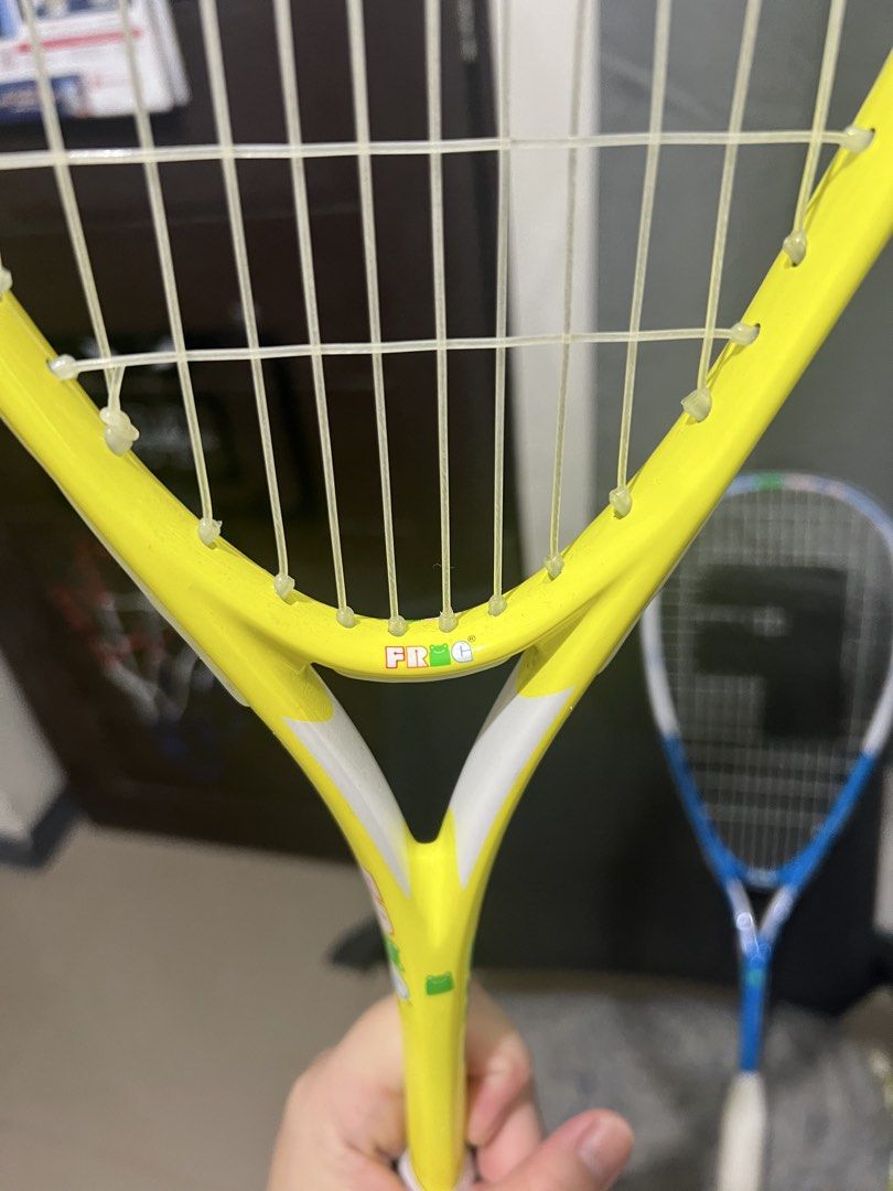 Frog Nanotitanium Squash Rackets Yellow and Blue Set (Category: Racket and Ball Sports) located in Manila. Submitted by ajdfinds (Listing ID 1467198708, Image 3). Description: - Set of 2 Frog Nanotitanium squash rackets (Yellow and Blue) - Strung and ready to play - Equipped with fresh white grips - Ideal for recreational play and practice sessions - Selling as a bundle.