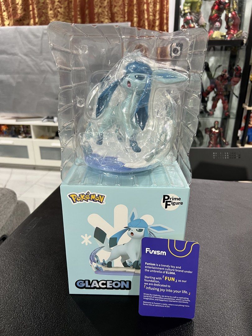 Funism - Pokémon Glaceon Prime Figure (Category: Figurines & Statues) located in Paranaque City. Submitted by robinluvr (Listing ID 1467284996, Image 2). Description: Selling Funism’s Glaceon Prime Figure ₱1,900! See images for details. - approx. 18 cm in height - BIB; figure was displayed in glass cabinet - box has minor corner dents and tears MOP: GCash, bank transfer MOD: Lalamove, Grab, J&T, LBC. Sf shouldered by buyer Loc: Parañaque First to