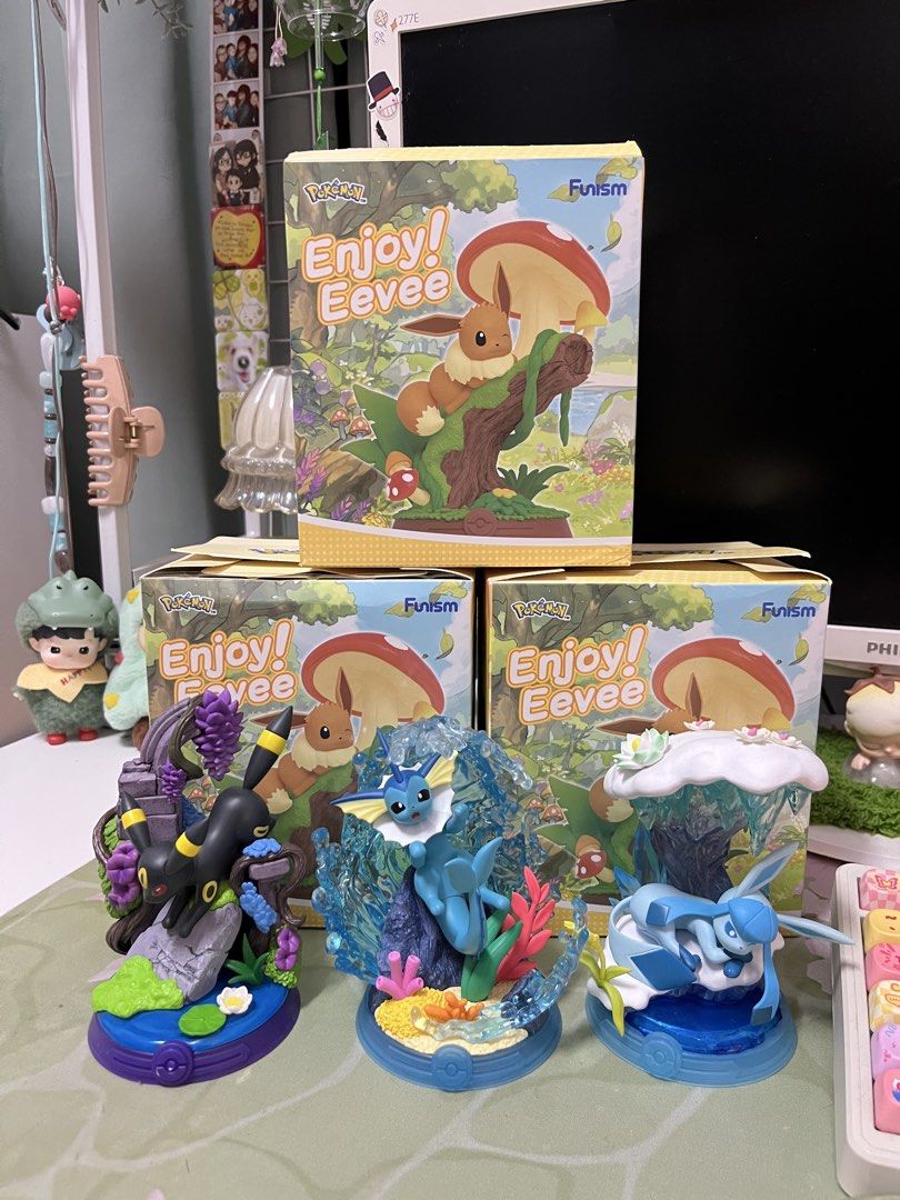 Funism Pokemon Enjoy Eevee Figures (Category: Figurines & Statues) located in Quezon City. Submitted by mikhcruz (Listing ID 1467272347, Image 1). Description: Brand new, just opened. Didn't get prio. ₱700 each ₱2,000 take all :) .