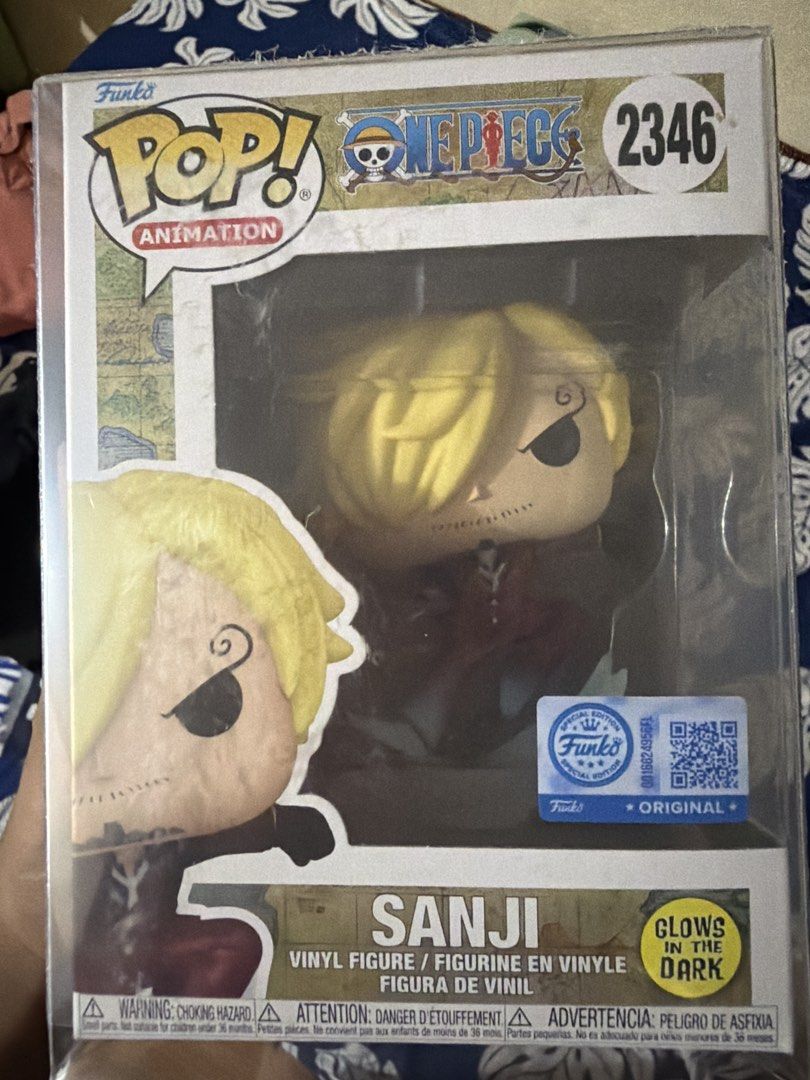[FREE PROTECTOR] Funko Pop! Animation One Piece Sanji #2346 GITD (Category: Figurines & Statues) located in Taguig. Submitted by migsonpops (Listing ID 1467210887, Image 1). Description: 📦 Includes a used protector 📸 PM me for additional photos. 🚚 Shipping via Lalamove or LBC or J&T (shipping fee to be shouldered by the buyer). 💳 Payment via GCash. 📍 Meetup or pickup: Taguig City.