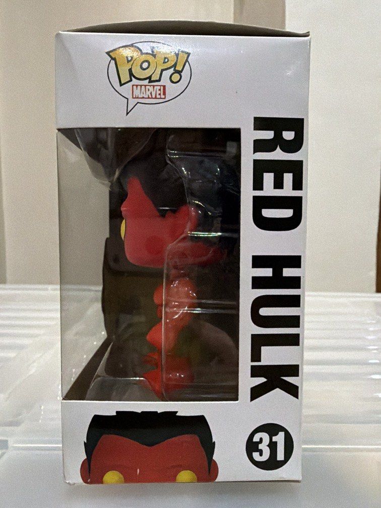 Funko Pop! Marvel: Red Hulk #31 (Vaulted) - Brand New / Unopened (Category: Figurines & Statues) located in Makati City. Submitted by pinkytgo (Listing ID 1467283136, Image 2). Description: Selling a brand new, never opened Funko Pop! Marvel Red Hulk #31. This is the classic, vaulted (retired) edition. The figure is in pristine condition inside the box. Item comes from a smoke-free home and has been safely stored. Box Condition: Great (See photos