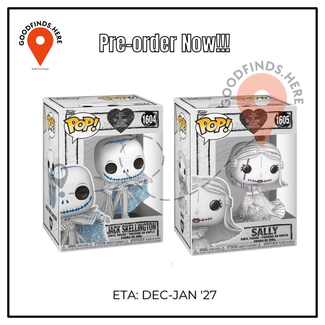 Funko: The Nightmare Before Christmas Preorder (Category: Action & Battle Toys) located in Pasig City. Submitted by goodfinds.here (Listing ID 1467352101, Image 1). Description: ❗Funko: The Nightmare Before Christmas Preorder❗ ▪️Jack Skellington ▪️Sally ₱800 each / DP: 400 each ETA: Dec-Jan '27 (subject for DELAY or to change without prior notice) ❗For Pre-order ONLY, No extra available❗ DOWNPAYMENT is required to RESERVE SLOT/S once order is con
