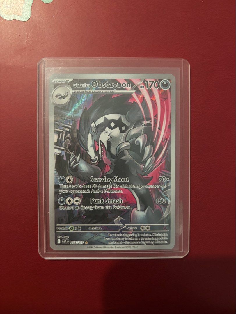 Galarian Obstagoon 245/217 (Category: Raw Singles) located in Taguig. Submitted by bunnypocas (Listing ID 1467174019, Image 1). Description: - NM-M - Own pull.