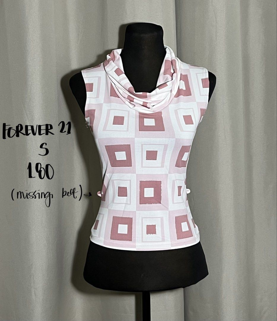 Geometric print cowl neck top (Category: Blouses) located in Las Pinas. Submitted by jilanah (Listing ID 1467354862, Image 1). Description: Missing belt/ribbon.