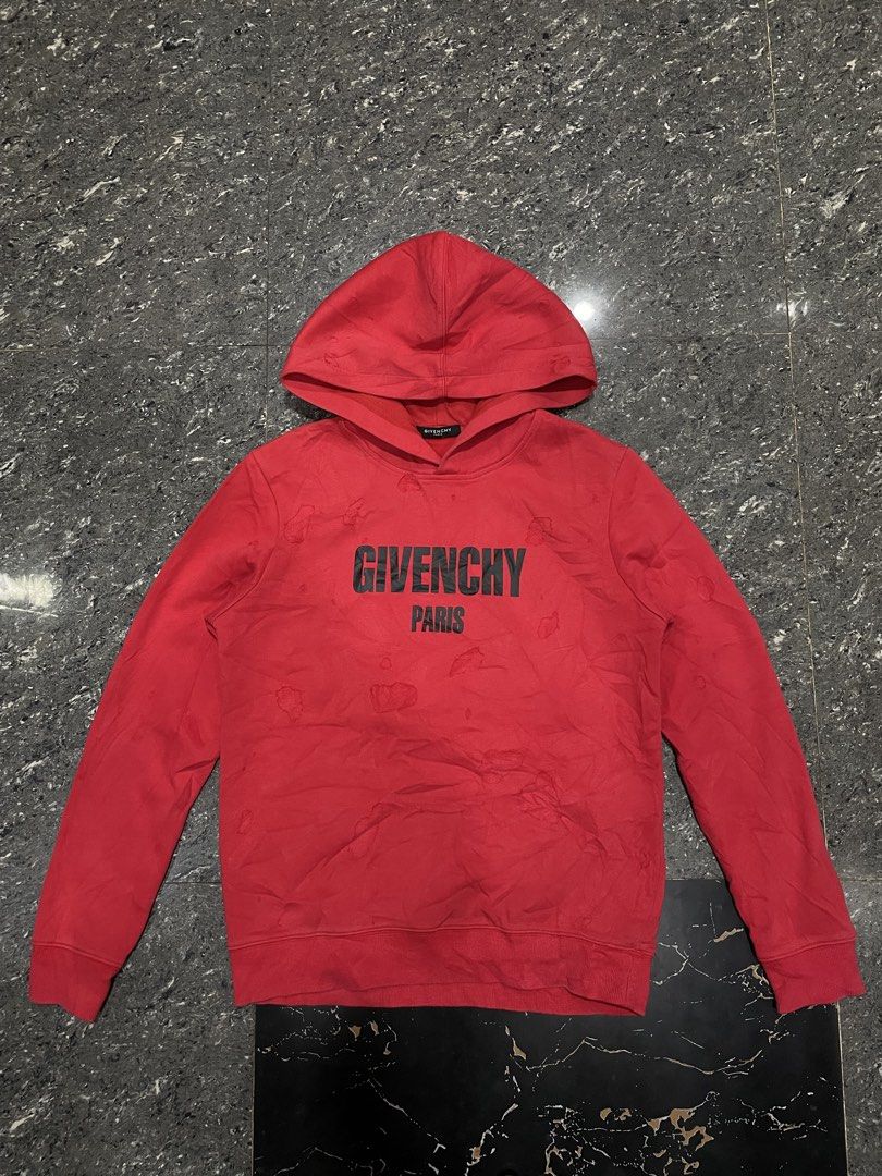 Givenchy Distressed Hoodie (Category: Coats, Jackets and Outerwear) located in Digos. Submitted by johannamae01 (Listing ID 1467187789, Image 1). Description: Size: Small Excellent condi Cr: 9.5/10 No issues solid nito.