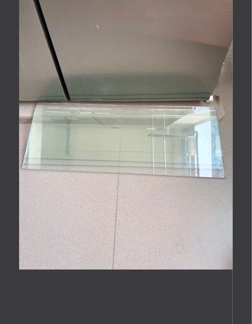 Glass Panel - Rectangular Shape (Category: Other Home Furniture) located in Singapore. Submitted by happywinnie (Listing ID 1467195699, Image 2). Description: - Rectangular glass panel - Suitable for shelves or replacement 11.2 inches X 34.8 inches 3 pcs available $ 7 each 3 for $18.